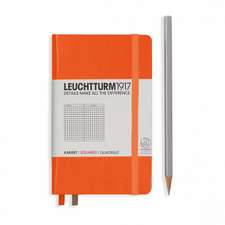 Agendă nedatată Leuchtturm Pocket (A6): Orange, pagini cu pătrățele