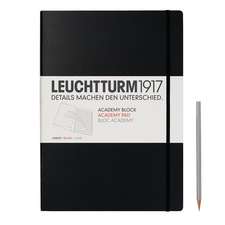 Agendă Leuchtturm Academy Pad (A4): Academy Pad, DIN A4, pagini liniate, Negru