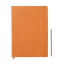 Agendă nedatate Leuchtturm din piele naturală (rigid cover, in a gift box): Cognac, Master, pagini punctate