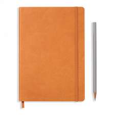 Agendă nedatate Leuchtturm din piele naturală (rigid cover, in a gift box): Cognac, Medium, pagini punctate