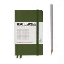 Agendă nedatată Leuchtturm Pocket (A6): Army, pagini cu pătrățele