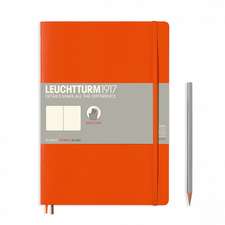 Agendă nedatată Leuchtturm Composition (B5): Orange, pagini albe