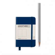 Agendă nedatată Leuchtturm MINI (A7): Navy, pagini albe