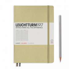 Agendă nedatată Leuchtturm Medium (A5): Sand, pagini cu pătrățele