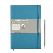 Agendă nedatată Leuchtturm Composition (B5): Albastru nordic, pagini liniate