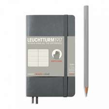 Agendă nedatată Leuchtturm Pocket (A6): Antracit, pagini liniate