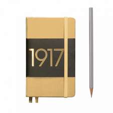 Agende Leuchtturm Special Metallic Edition 1917 (Hardcover): Gold, Pocket, pagini albe