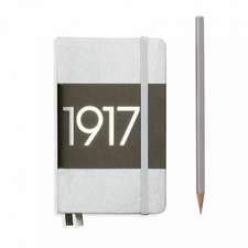 Agende Leuchtturm Special Metallic Edition 1917 (Hardcover): Silver, Pocket, pagini punctate