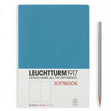 Agendă nedatată Leuchtturm Jottbook: Albastru nordic, A4, pagini albe