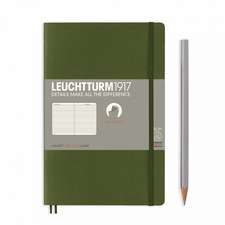 Agendă Leuchtturm Notes Paperback (B6+): Army, pagini liniate