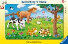 Knuffige Tierfreunde. Rahmenpuzzle 15 Teile