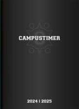 Campustimer Black - A5 Semester-Planer - Studenten-Kalender 2024/2025 - Notiz-Buch - schwarz - Weekly - Alpha Edition