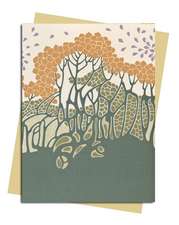 Autumn Leaves (Art Nouveau) Greeting Card: Pack of 6