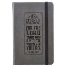 Notepad Lux-Leather Gray - Be Strong and Courageous