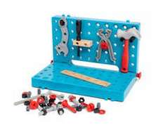 BRIO Builder 34596 Werkbank-Koffer - Perfektes Einstiegs-Set für kleine Handwerker inklusive Hammer, Schraubenzieher, Zange sowie vielen Schrauben, Muttern und weiteren Spielelementen - Empfohlen für Kinder ab 3 Jahren