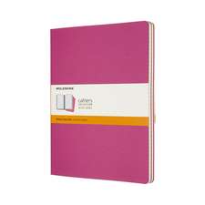 Set Of 3 Moleskine Extra Large Ruled Cahier Journals: Kinetic Pink