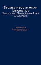 Studies in South Asian Linguistics