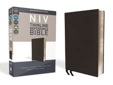 NIV, Thinline Reference Bible (Deep Study at a Portable Size), Genuine Leather, Calfskin, Black, Red Letter, Comfort Print