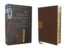 NIV, Thinline Reference Bible (Deep Study at a Portable Size), Leathersoft, Brown, Red Letter, Thumb Indexed, Comfort Print