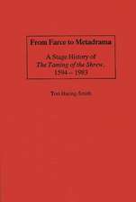 From Farce to Metadrama: A Stage History of the Taming of the Shrew, 1594-1983