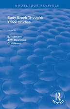 Early Greek Thought: Three Studies