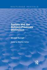 Sortals and the Subject-predicate Distinction (2001)