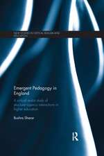 Emergent Pedagogy in England: A Critical Realist Study of Structure-Agency Interactions in Higher Education