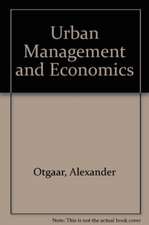 Urban Management and Economics