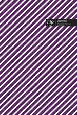 Striped Pattern Composition Notebook, Dotted Lines, Wide Ruled Medium Size 6 x 9 Inch (A5), 144 Sheets Purple Cover