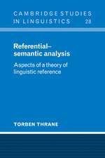 Referential-Semantic Analysis: Aspects of a Theory of Linguistic Reference