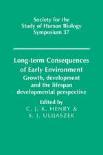 Long-term Consequences of Early Environment: Growth, Development and the Lifespan Developmental Perspective