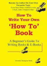 How To Write A How To Book
