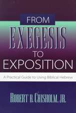 From Exegesis to Exposition – A Practical Guide to Using Biblical Hebrew