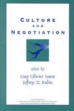 Culture and Negotiation: The Resolution of Water Disputes