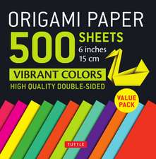 Origami Paper 500 sheets Vibrant Colors 6" (15 cm): Tuttle Origami Paper: Double-Sided Origami Sheets Printed with 12 Different Designs (Instructions for 6 Projects Included)