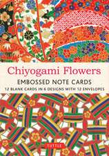 Chiyogami Flowers Embossed Note Cards - 12 Cards