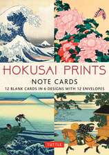 Hokusai Prints Note Cards - 12 Cards: 12 Blank Cards in 6 Lovely Prints (2 each) with 12 Patterned Envelopes in a Keepsake Box