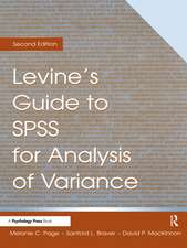 Levine's Guide to SPSS for Analysis of Variance