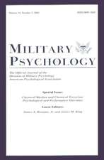 Chemical Warfare and Chemical Terrorism: Psychological and Performance Outcomes:a Special Issue of military Psychology