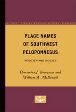 Place Names of Southwest Peloponnesus: Register and Indexes