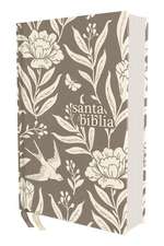 NVI, Santa Biblia, Texto revisado 2022, Tamaño Compacto, Tapa dura/Tela, Floral Gray, Palabras de Jesús en Rojo, Comfort Print