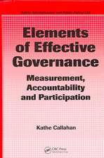 Elements of Effective Governance: Measurement, Accountability and Participation