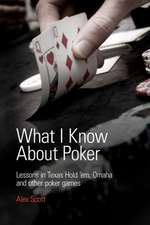 What I Know about Poker