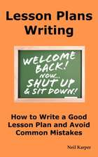 Lesson Plans Writing