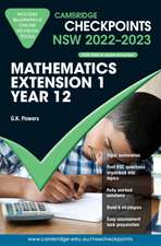 Cambridge Checkpoints NSW Mathematics Extension 1 Year 12 2022–2023