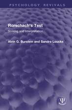 Rorschach's Test: Scoring and Interpretation