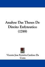 Analyse Das Theses De Direito Enfyteutico (1789)