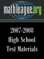 High School Test Materials 2007-2008