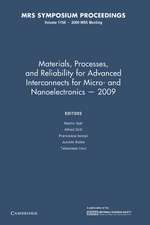 Materials, Processes and Reliability for Advanced Interconnects for Micro- and Nanoelectronics — 2009: Volume 1156