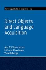 Direct Objects and Language Acquisition